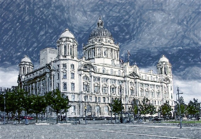 Free liverpool artistic building illustration