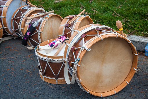 Music, Drums, Brown, Wood, Rope