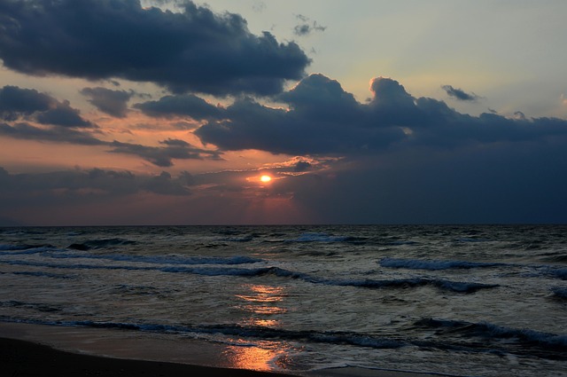Sonne, Natur, Sonnenuntergang, Meer