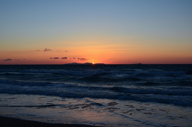 Sonnenuntergang, Sonne, Meer, Nachmittag