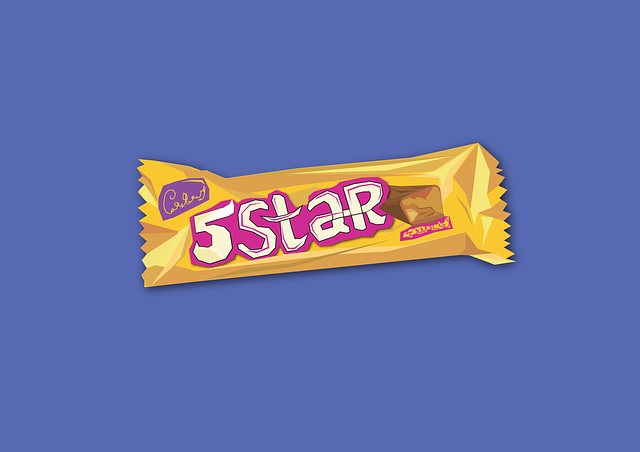Free chocolate 5 star yellow illustration