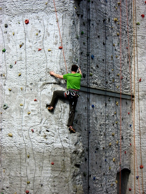 Free climber climbing tower sport climbing illustration
