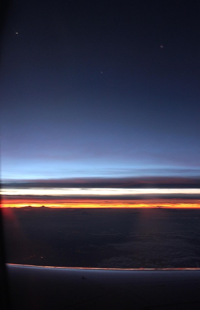 Zonsopkomst, Horizon, Vliegtuig, Zon