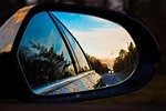 mirror, car, road