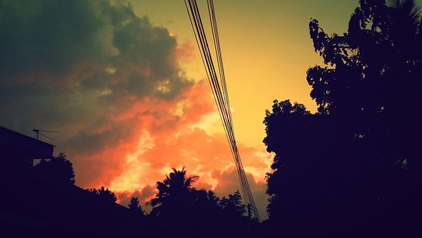 Sonnenuntergang, Abend, Wolken