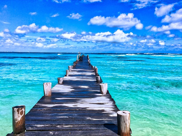 mexico, paradise, beach, expedition, nature, stay, summer, ocean, atlantic, bridge, clouds