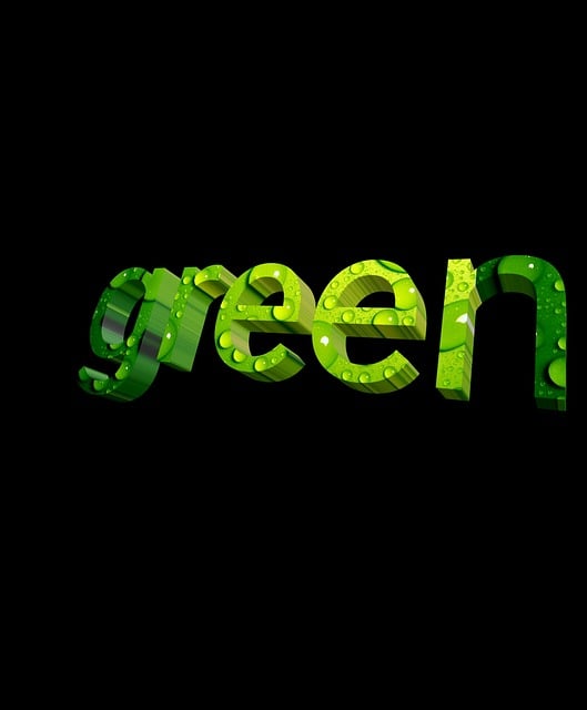 Free typography word art green illustration