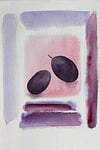 olive, black, watercolour