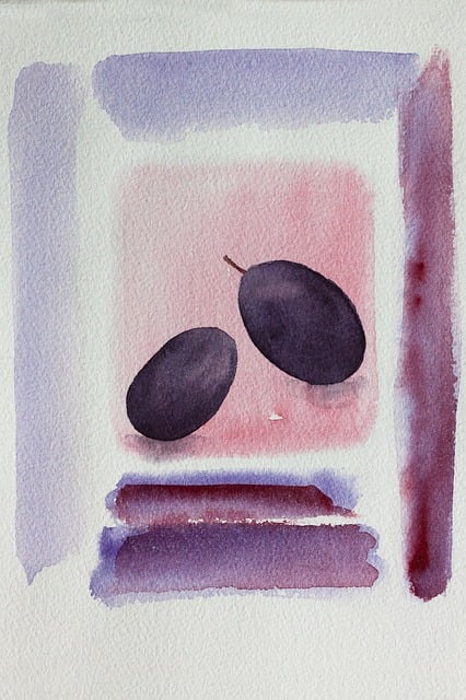 Free olive black watercolor illustration