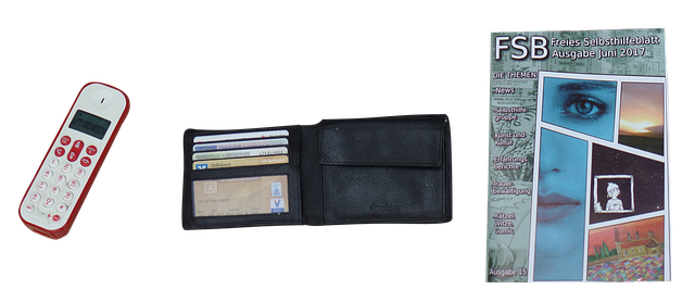 Free magazine wallet phone illustration
