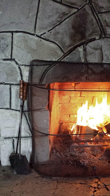 Kamin, Kabine, Stein, Brennen, Rustikal
