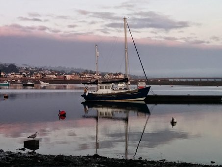 Bote, Teignmouth, Estuario, Río
