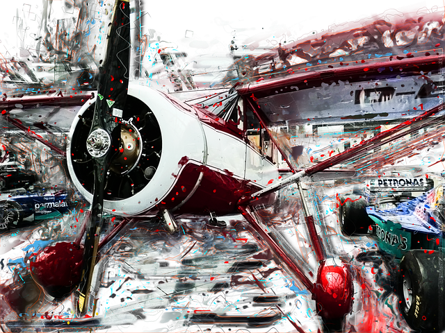 Free red bull plane propeller illustration