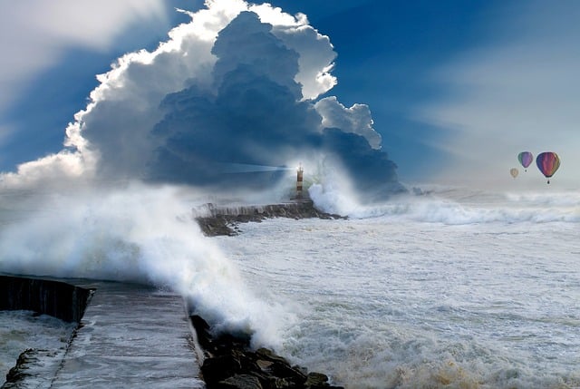 Free quay wall surf ocean illustration