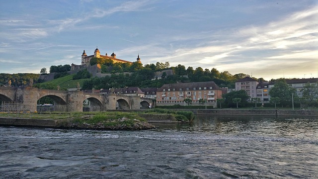 Castelo, Ponte, Fluxo, Agua, Pôr Do Sol