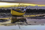 boat, sunset, guernsey