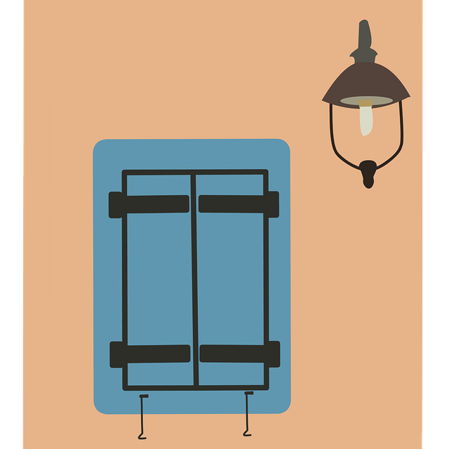Free window blue lamp illustration