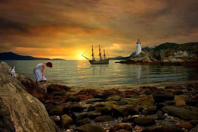 Download free HD stock image of Photomontage Water Free photomontage water nature illustration