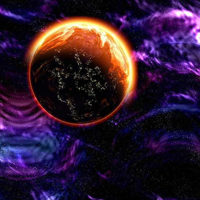 Free planet galaxy orange illustration