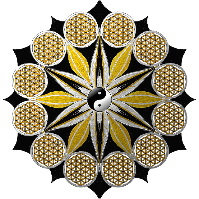 Free mandala yin yang life illustration
