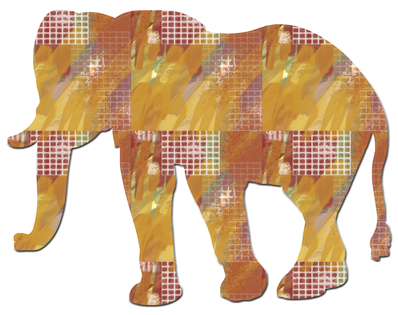 Free elephant motive decorations illustration