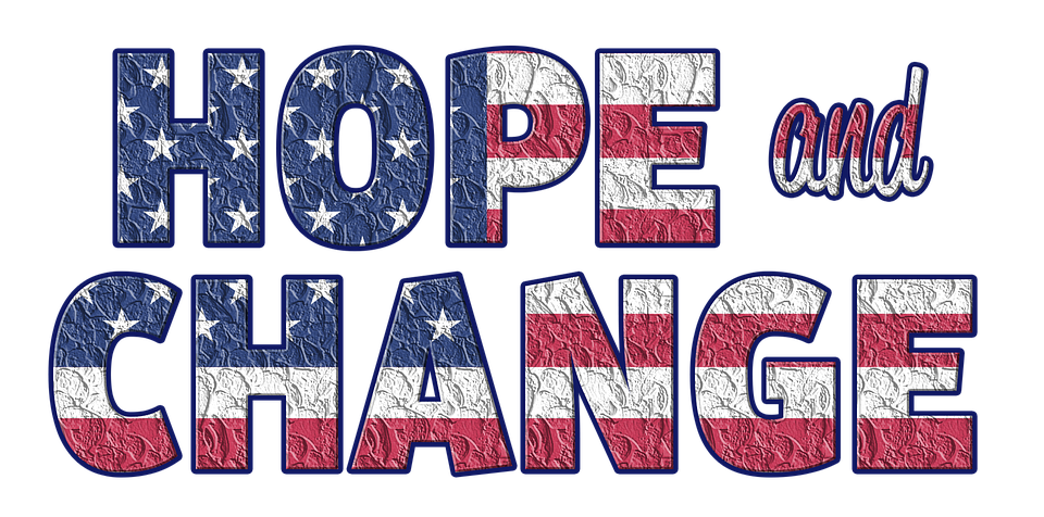 Hope, Change, Flag, United States, America, Usa, Red
