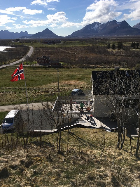 Vlag, Noorwegen, Noorse Vlag, Landschap