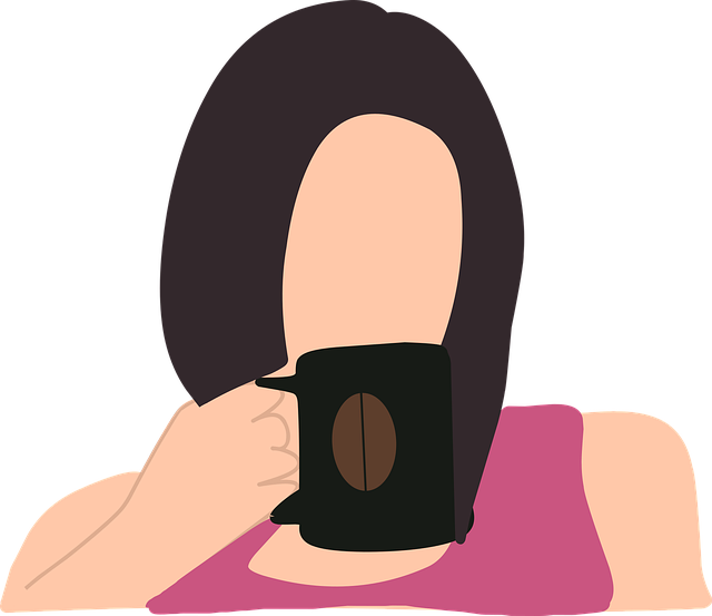 Free woman coffee drink vector