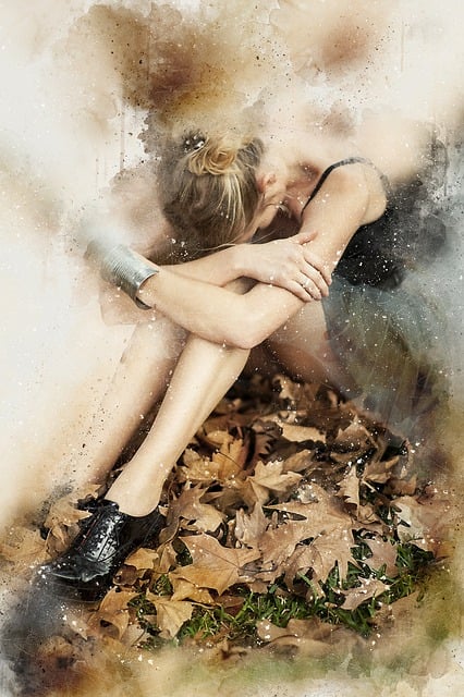 Free girl sitting art illustration