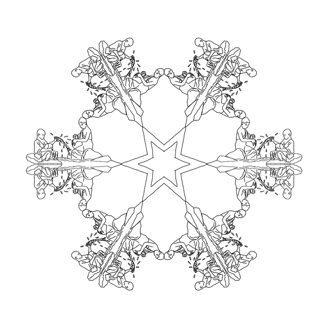 Free mandala monk water power illustration