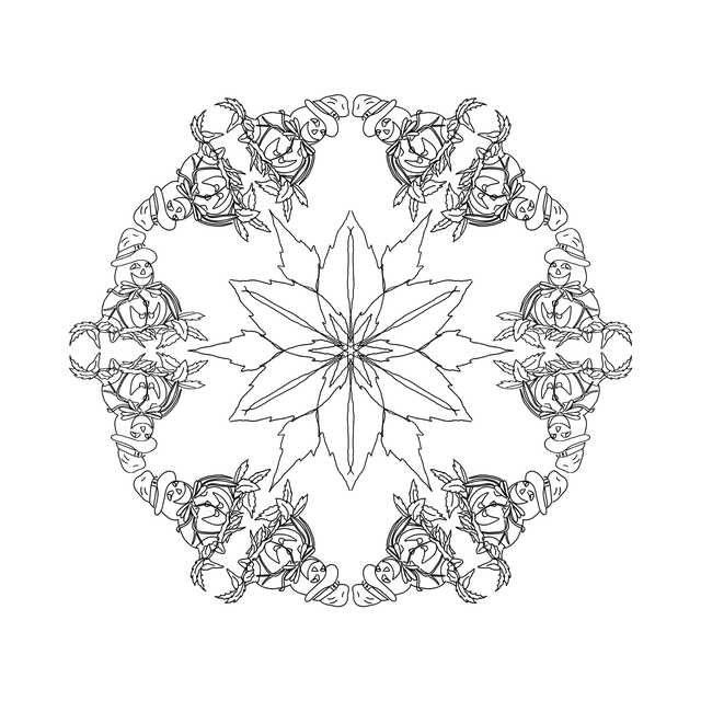 Free mandala halloween pumpkin illustration