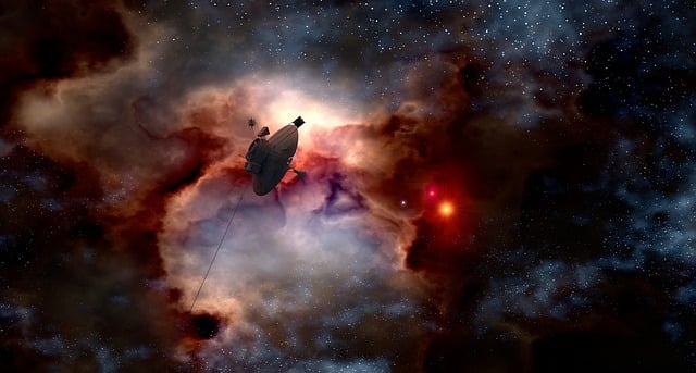 Free space probe pioneer 10 gas mist illustration