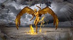 angel, gold, composing