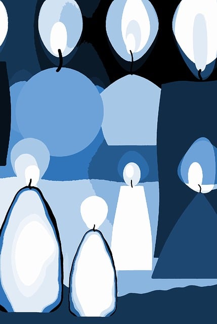 Free candles blue grief illustration