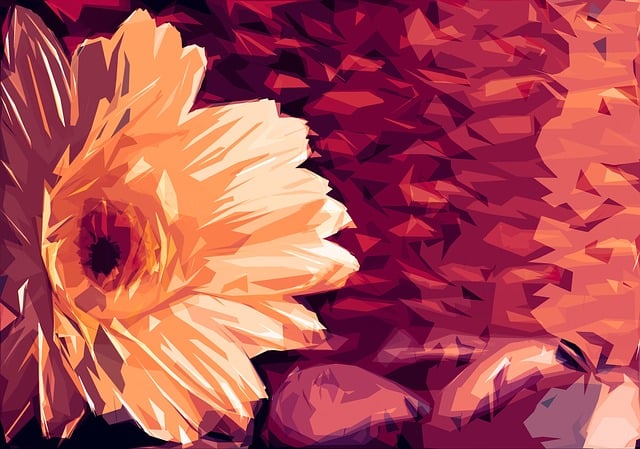 Free gerbera flower pebbles illustration