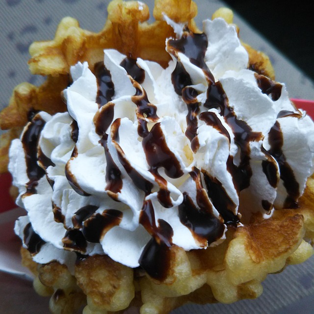 Free Waffle Fresh Cream photo and picture