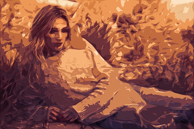 Free young woman nature model illustration