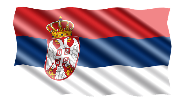 Free banner flag serbia illustration