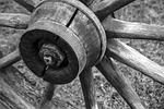 wooden, wheel, wagon