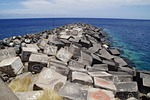 mole, bank, shore stones