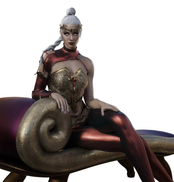 Free vampire red princess illustration