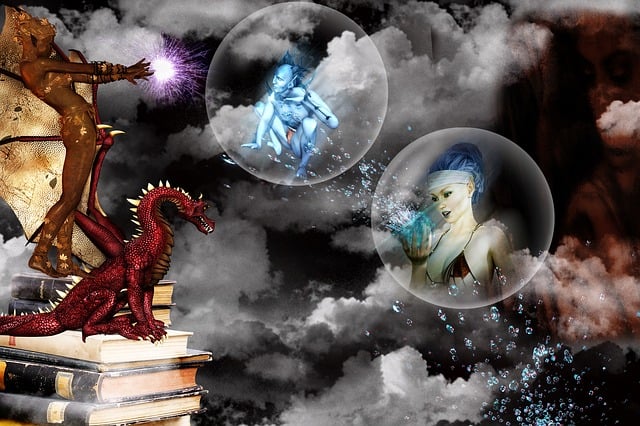 Fantasie, Drachen, Elf, Magie, Mann
