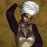 portrait, woman, headwear