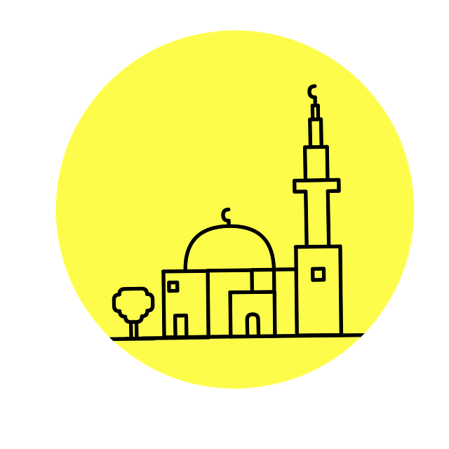 Free mosque cut out silhouette illustration