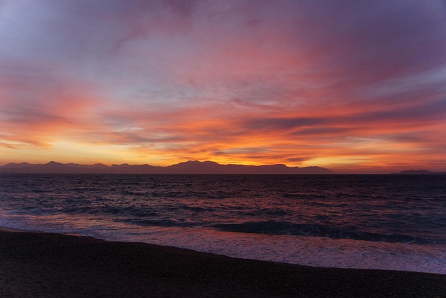 Atardecer, Naturaleza, Loutraki, Grecia