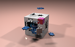 cube, parts, geometric figure