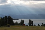 flathead lake, lake, water