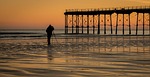 photographer, tripod, seascape