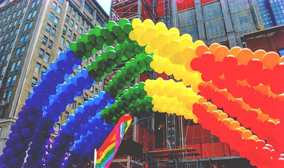Nyc, Stolz, Regenbogen, Ballons