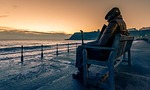 seascape, sculpture, giant bench